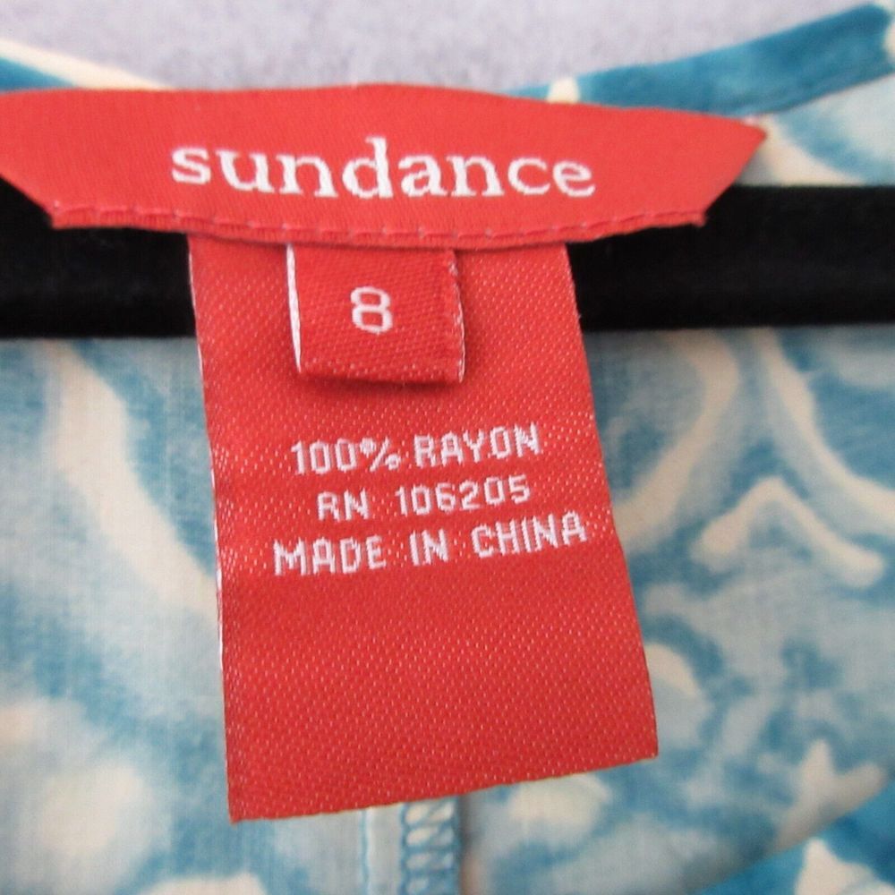 Sundance Maxi Dress Women 8 Teal Marbled Salma Asymmetrical Hem Flowy Beach - Picture 7 of 11